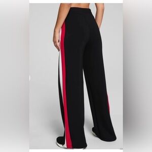 SPANX Black and Red Track Pant with Sporty Side Stripe